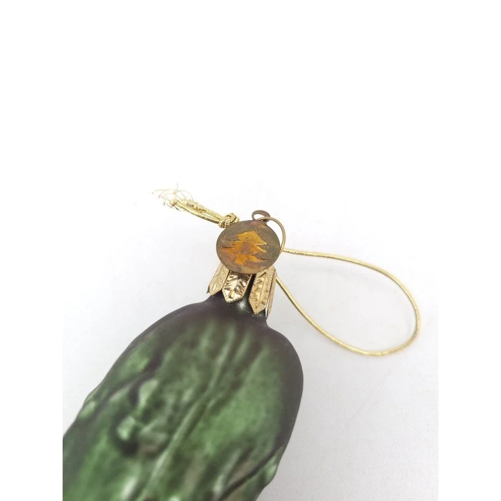 Green‎ Glass Pickle Christmas Tree Ornament 4